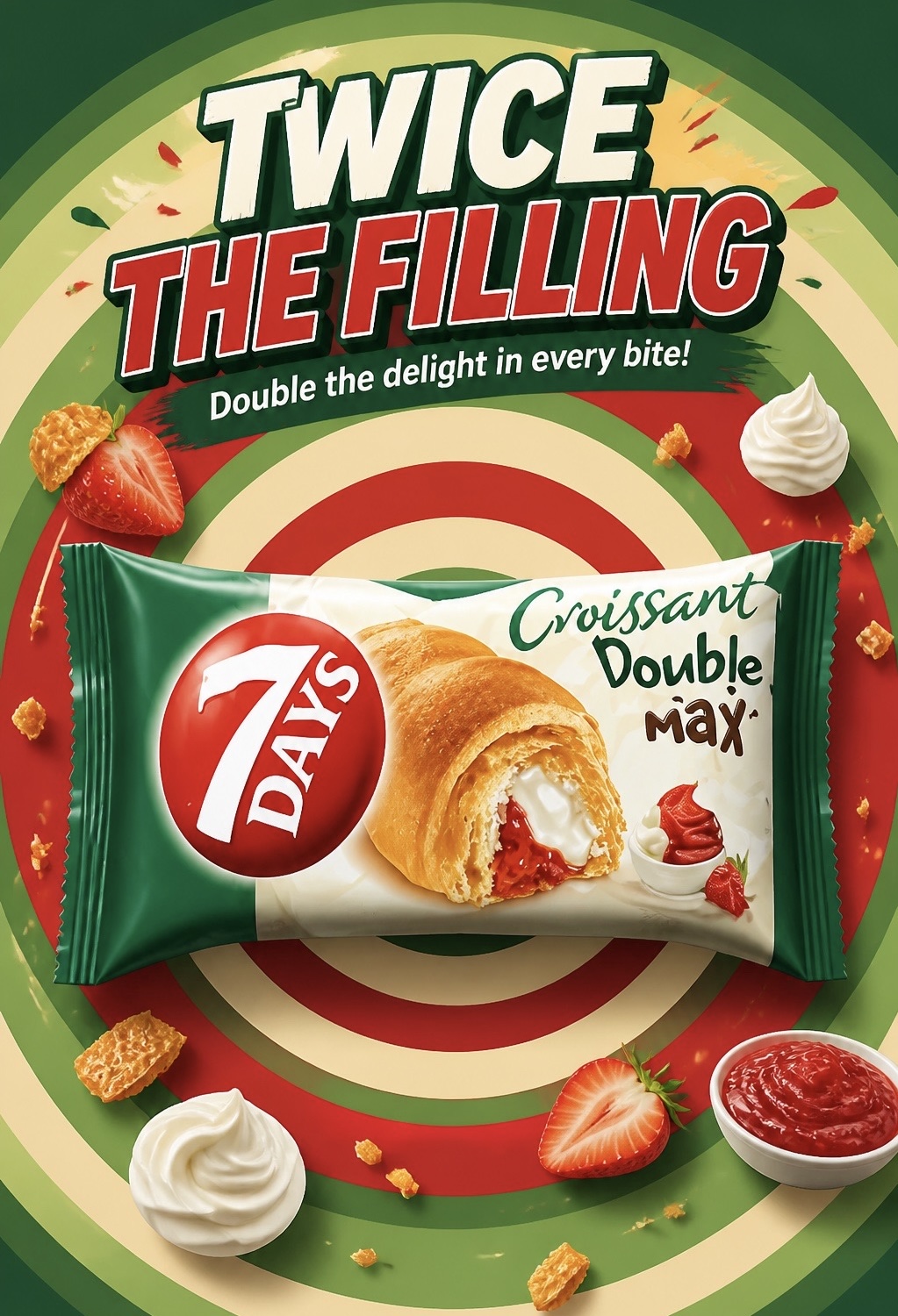  Double Max Croissant  Strawberry & Vanilla 